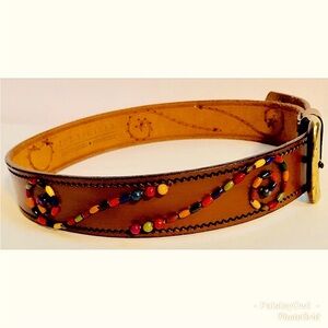 💥 Closet Clear Out Sale 💥 The Limited Genuine Leather Belt w/Beads made in Italy